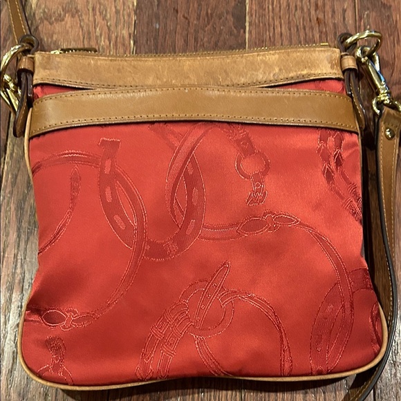 Ralph Lauren Red and Tan Crossbody Bag - Picture 7 of 11